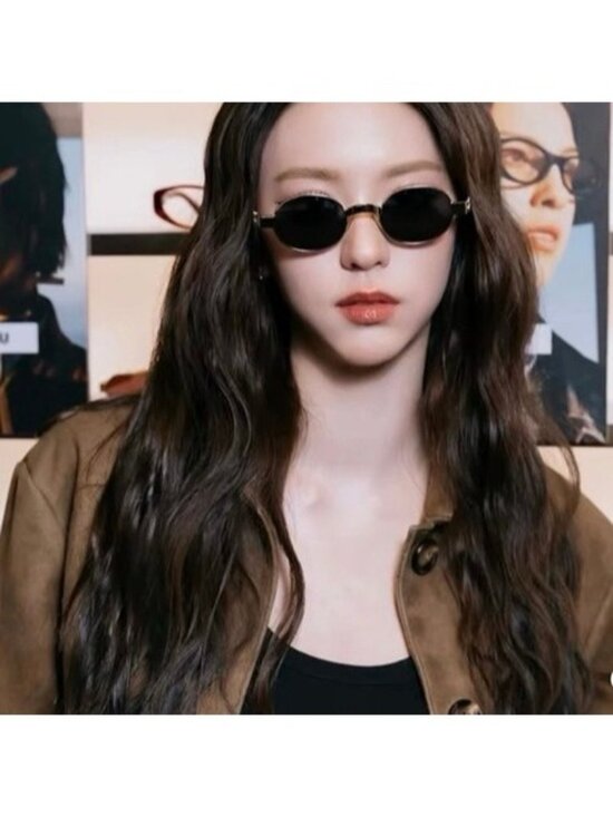 Miu Miu MUB51S 21M50Q Sunglasses Old Silver Oval Frame, Grey Lenses main image 4